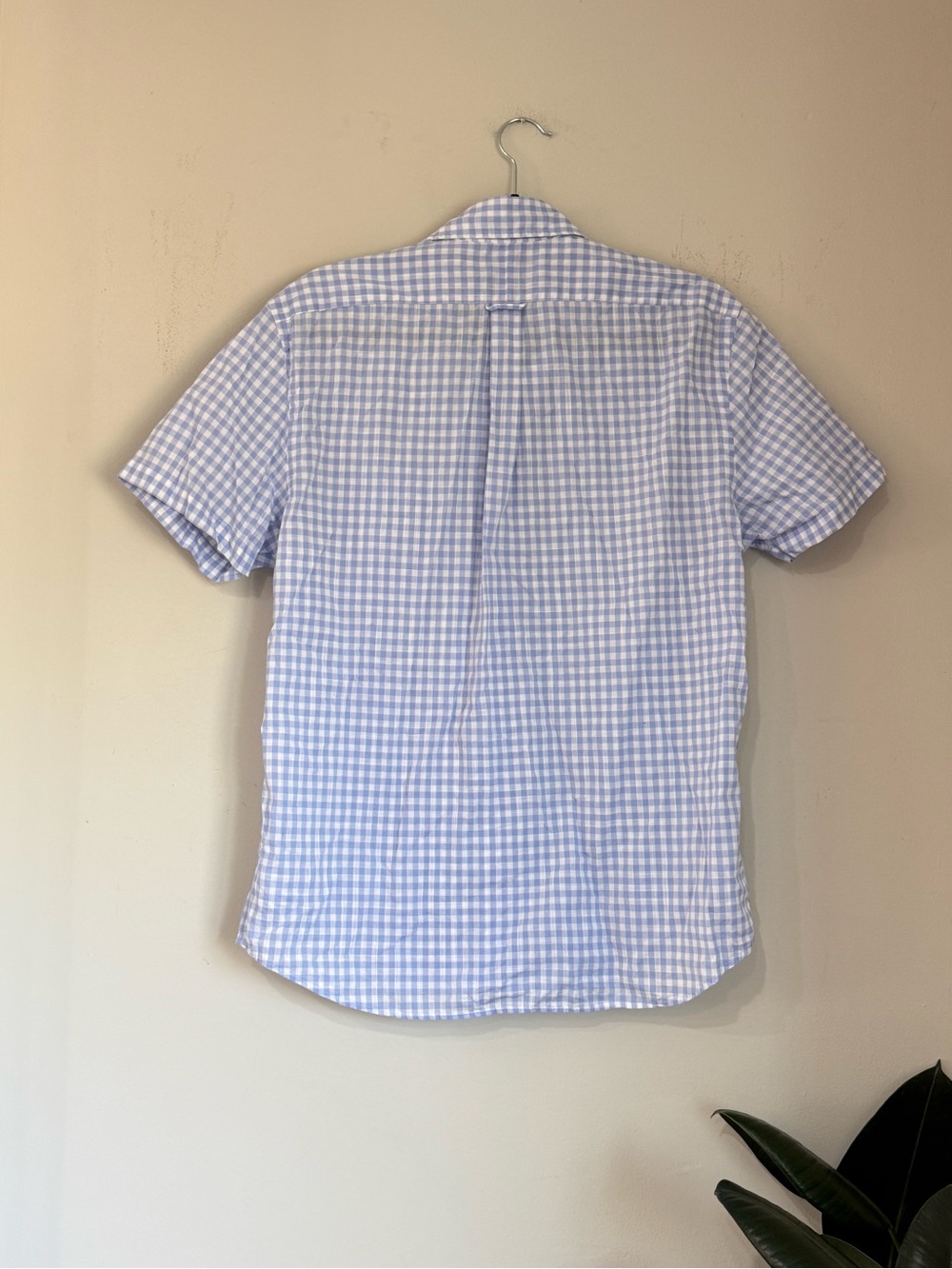 Ralph Lauren Classic Fit Blue Gingham Short Sleeve Button-Up Shirt Men’s Medium - Picture 3 of 6